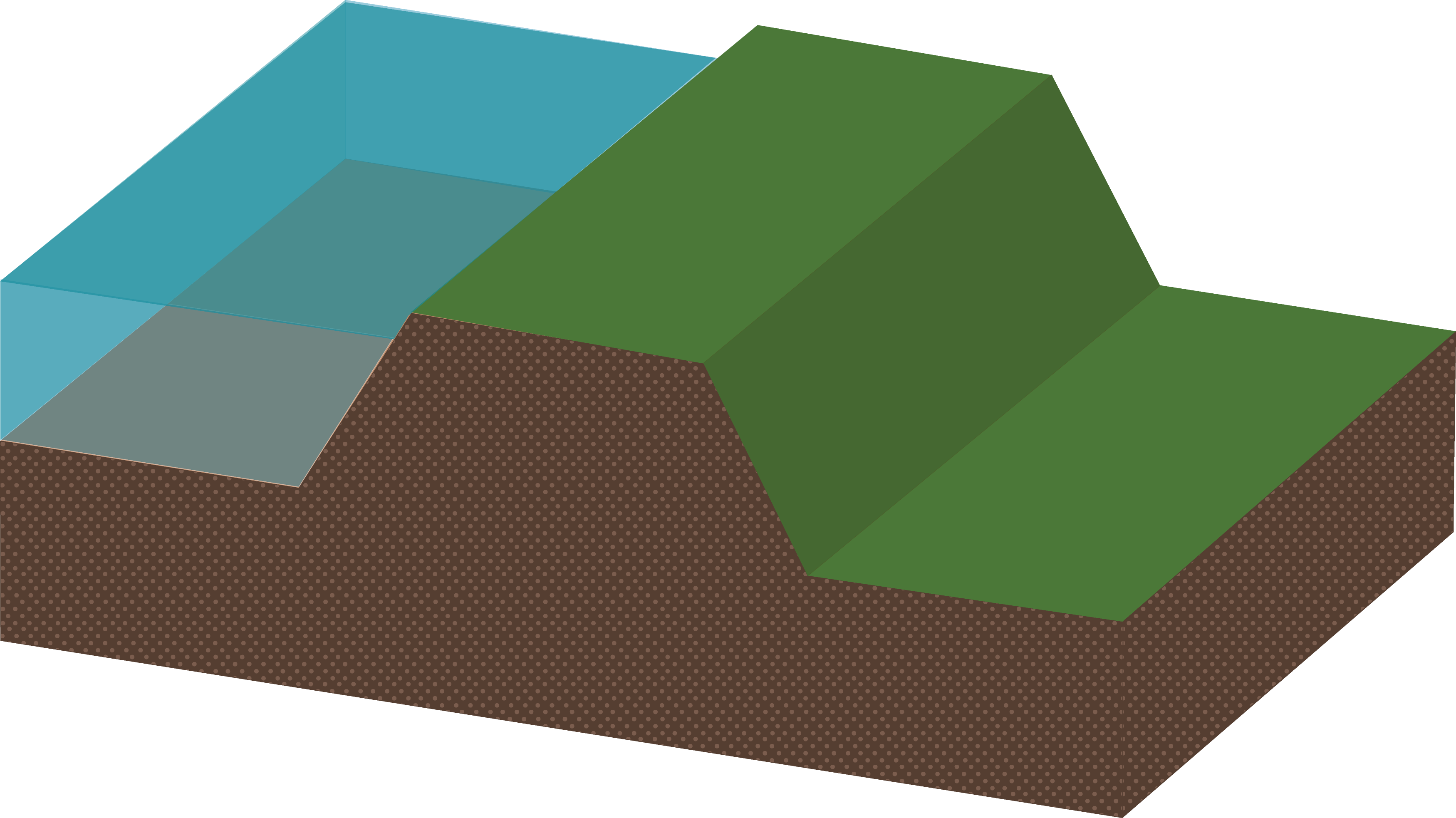 Graphic illustration of a levee embankment.